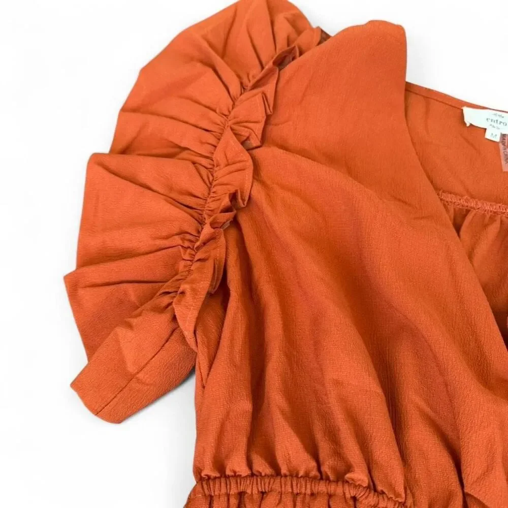 Entro Women's Rust Orange Dress Size M - Picture 4 of 6